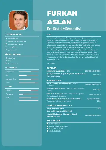 Endüstri Mühendisi CV Örnekleri cv indir
